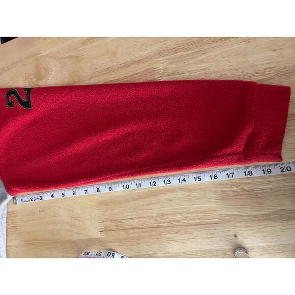 Disney Mickey Mouse Red Gray Hoodie Fleece Pullover 28 Logo Unisex L - Picture 11 of 11